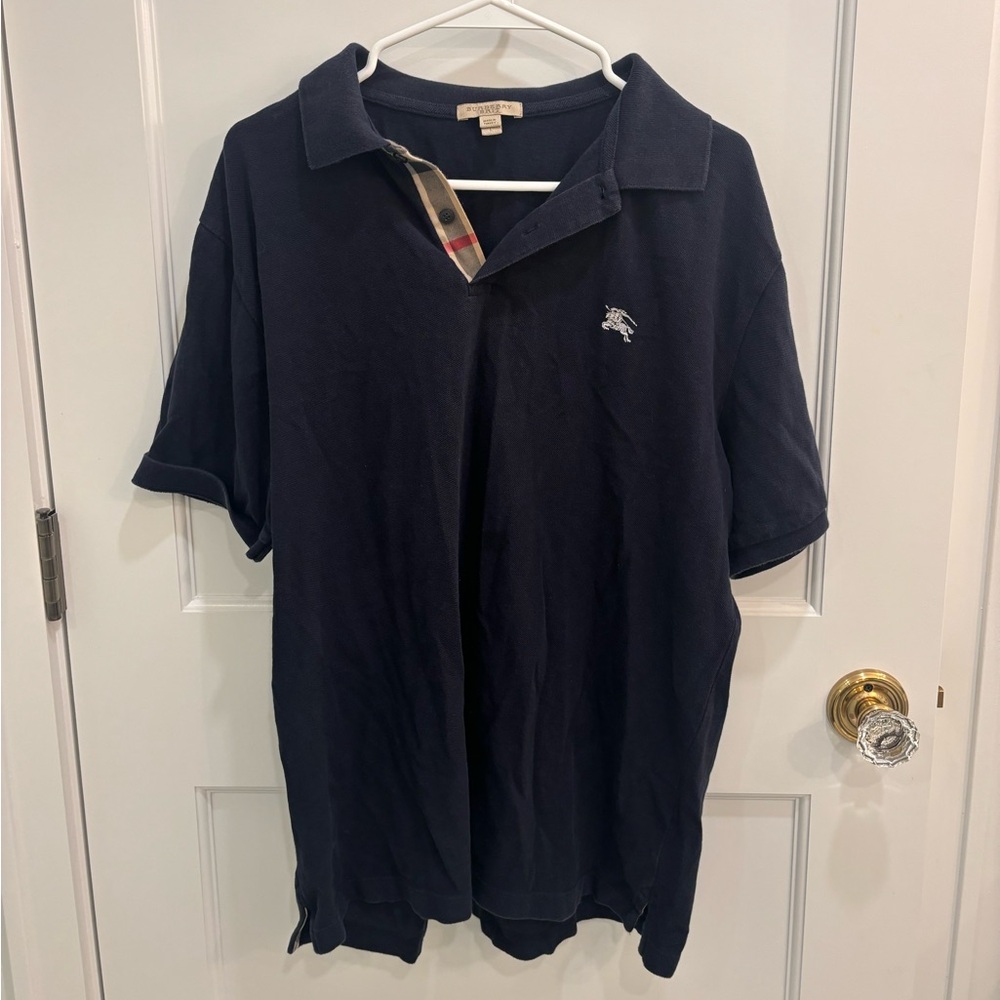 Men’s Burberry Navy Blue Polo Shirt